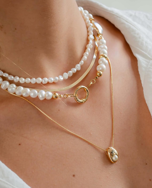 Freshwater & Pearlescent Pearl Necklace