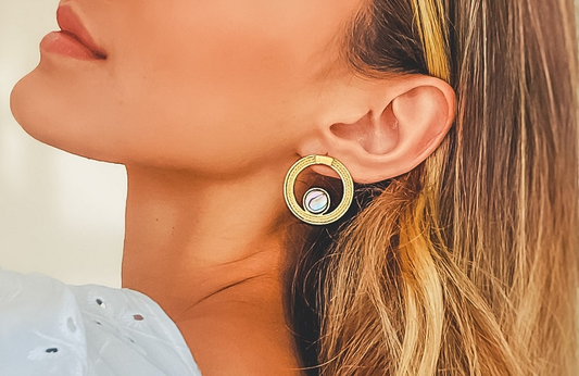 Lira Abalone Stud Earrings