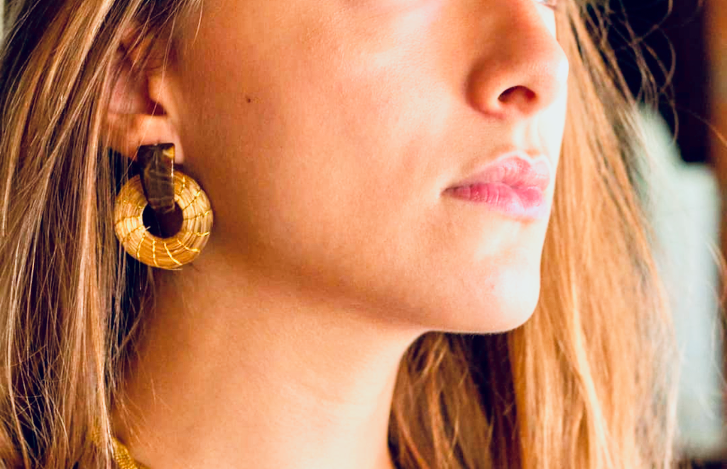 Caena Golden Grass Earrings
