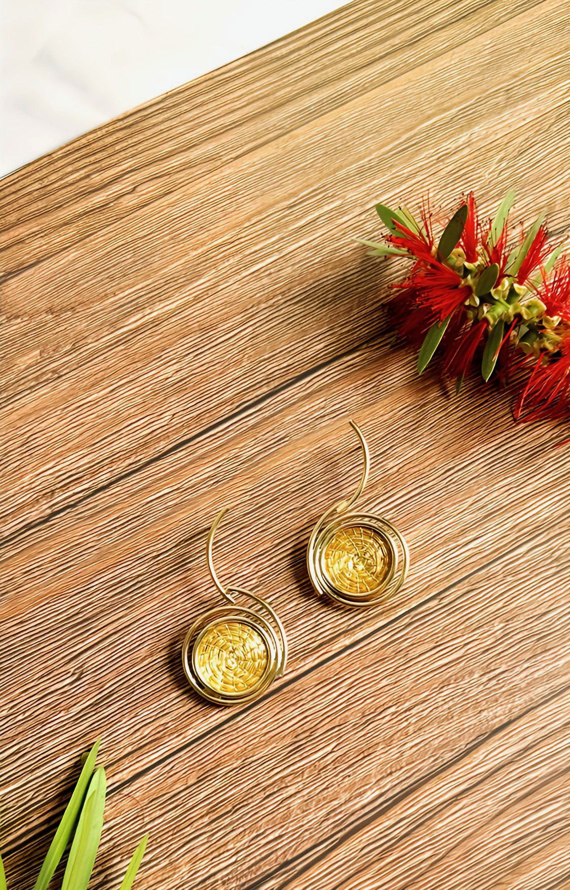 Solina Golden Grass Earrings