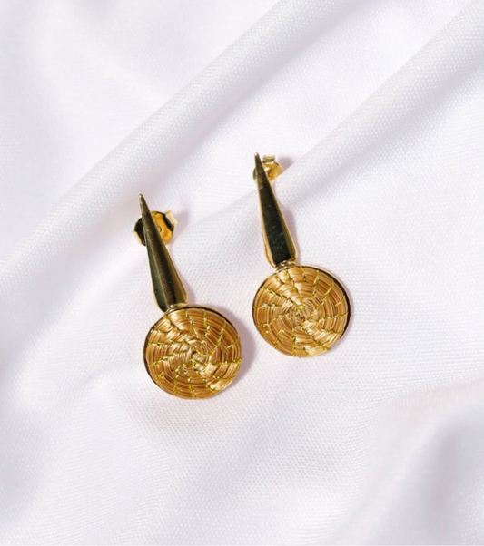 Téa Golden Grass Necklace and Earrings