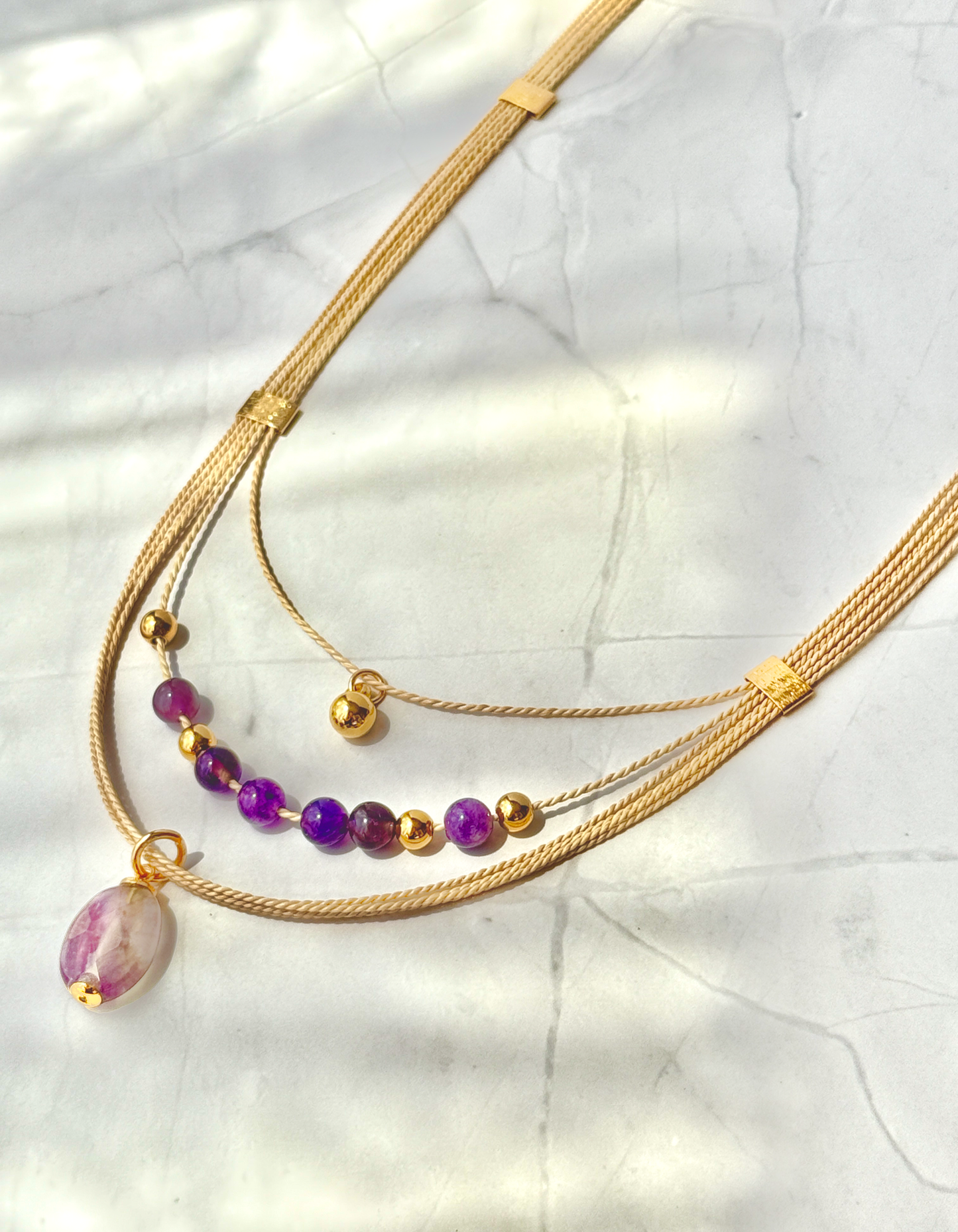 Lyra Buriti Fiber Amethyst Necklace