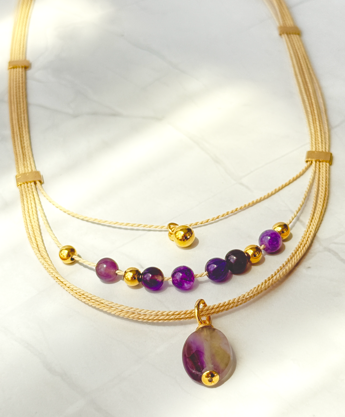 Lyra Buriti Fiber Amethyst Necklace