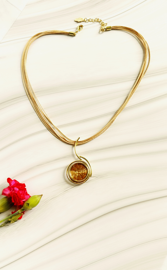 Solina Golden Grass Necklace