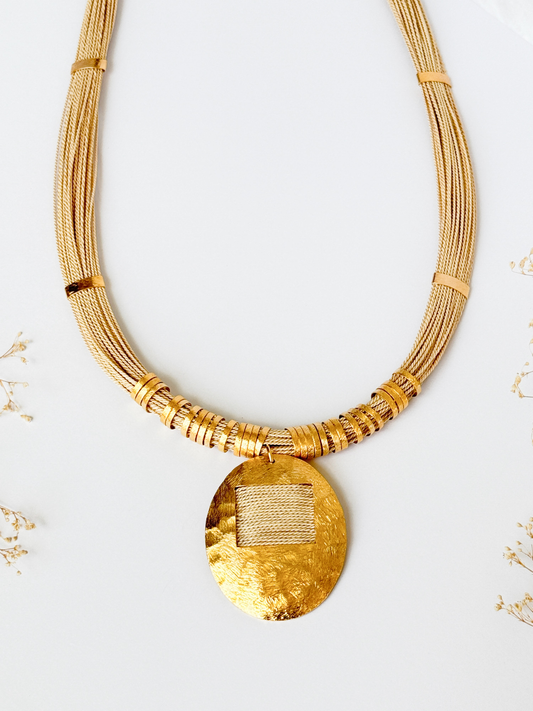 Tara Buriti Fiber Pendant Necklace