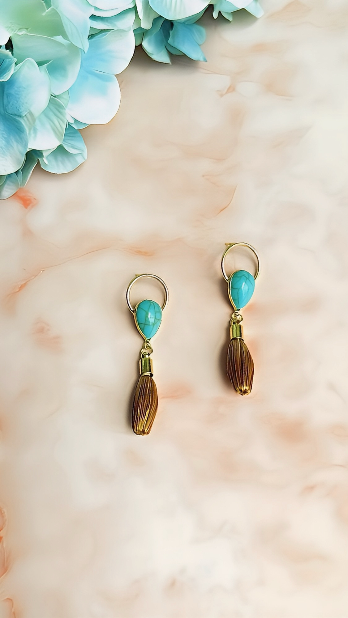 Zafira Golden Grass Earrings