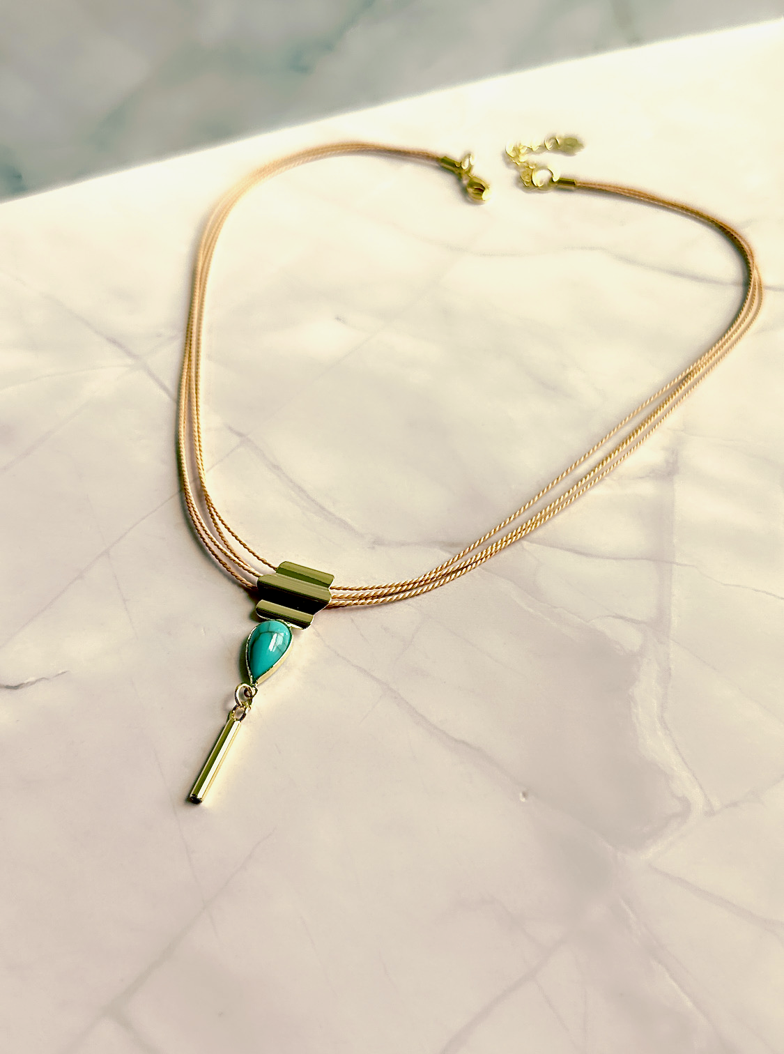 Laguna Turquoise Buriti Fiber Necklace