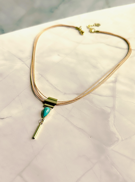 Laguna Turquoise Buriti Fiber Necklace
