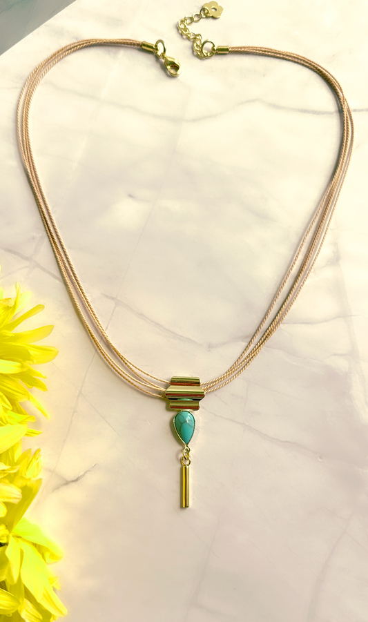 Laguna Turquoise Buriti Fiber Necklace