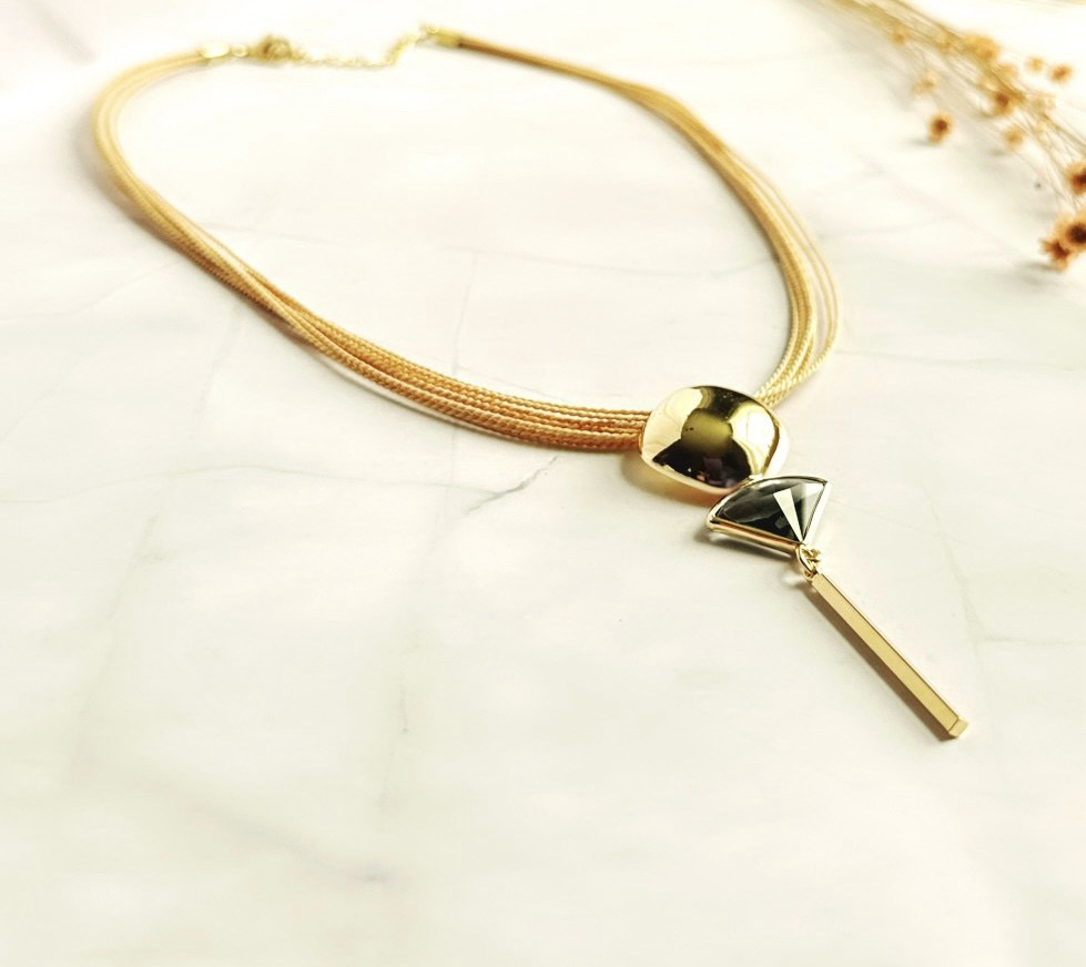 Nuvra Buriti Fiber Smoky Quartz Necklace