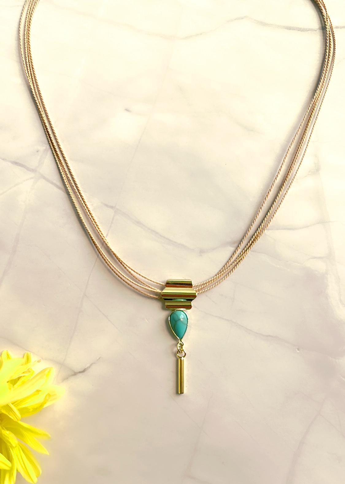 Laguna Turquoise Buriti Fiber Necklace