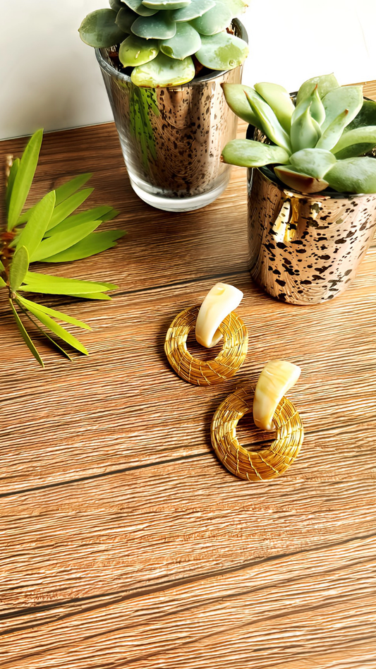 Caena Golden Grass Earrings