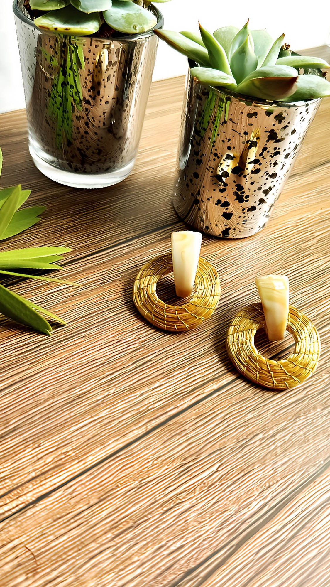 Caena Golden Grass Earrings