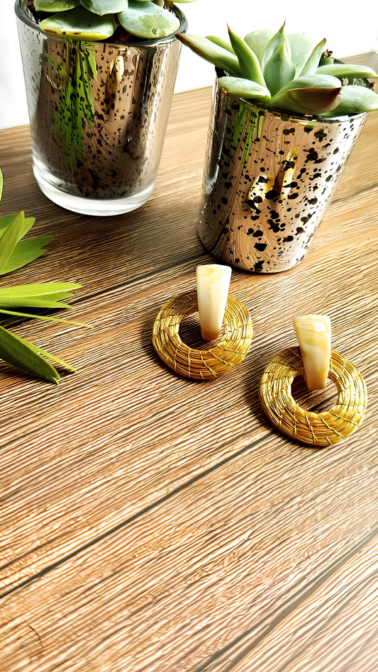 Caena Golden Grass Earrings