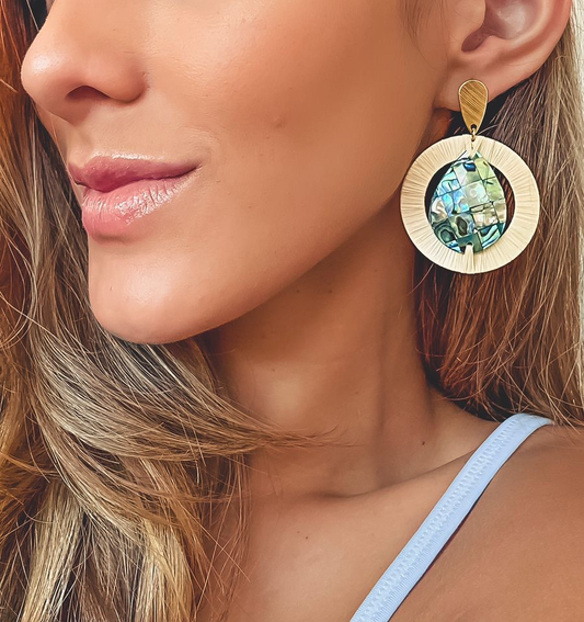 Ismera Abalone Halo Drop Earrings