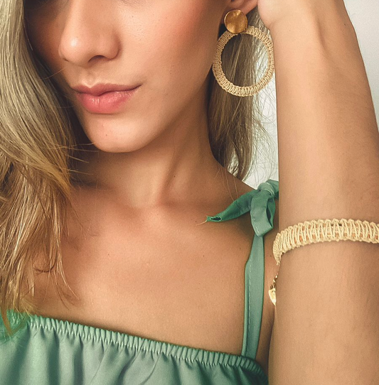 Aruna Buriti Fiber Hoop Earrings