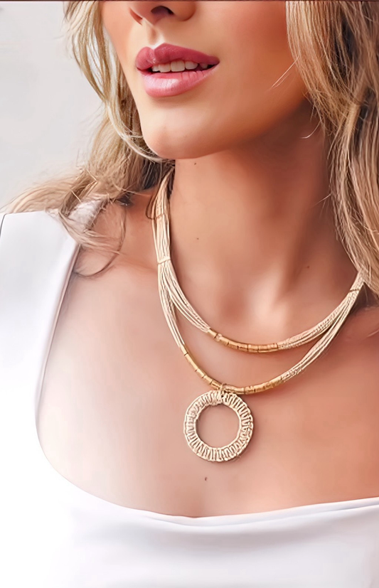 Aruna Buriti Fiber Pendant Necklace