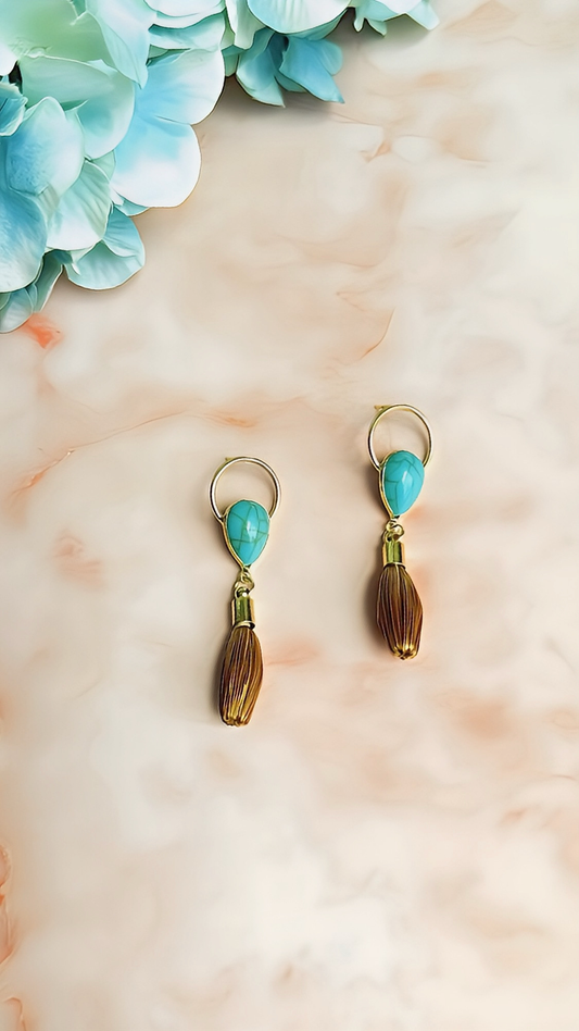 Zafira Golden Grass Earrings