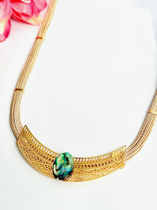Abalone Tidal Arc Necklace